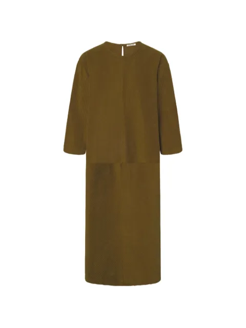 Black Crane Radiant corduroy maxi dress Green CRRBD17