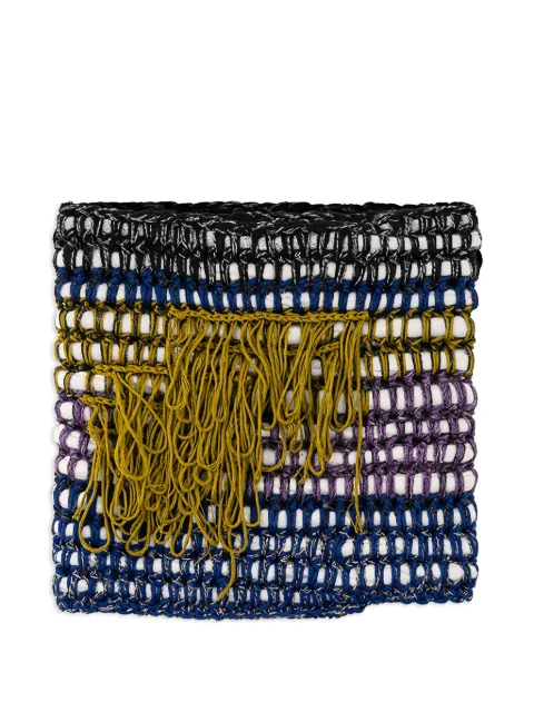 House Of The Very Islands Drew abstract-design knitted scarf Blue SNOD