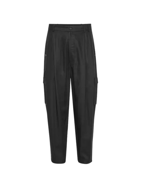 House Of The Very Islands Nathan pleated cargo pants Black TRLOCARGO71