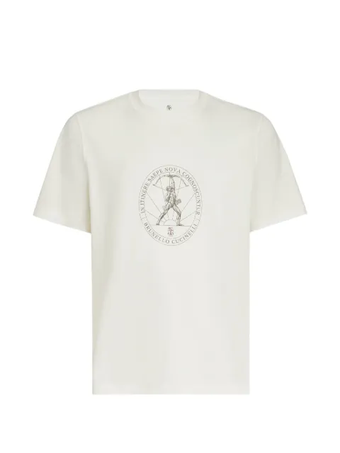 Brunello Cucinelli cotton-jersey crew-neck T-shirt with print White M0B138519C7220
