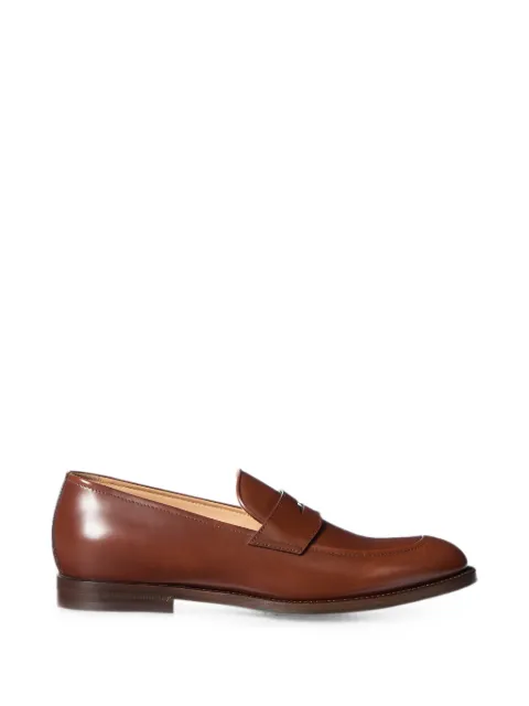 Brunello Cucinelli braided calfskin and polished calfskin penny loafers Brown MZUFOXU678C9840
