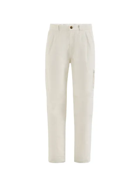 Brunello Cucinelli peached cotton-gabardine trousers with zipped pocket Neutrals M225NS1060C6007