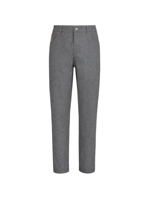 Brunello Cucinelli virgin wool flannel five-pocket trousers Grey M038PF1012CBE80