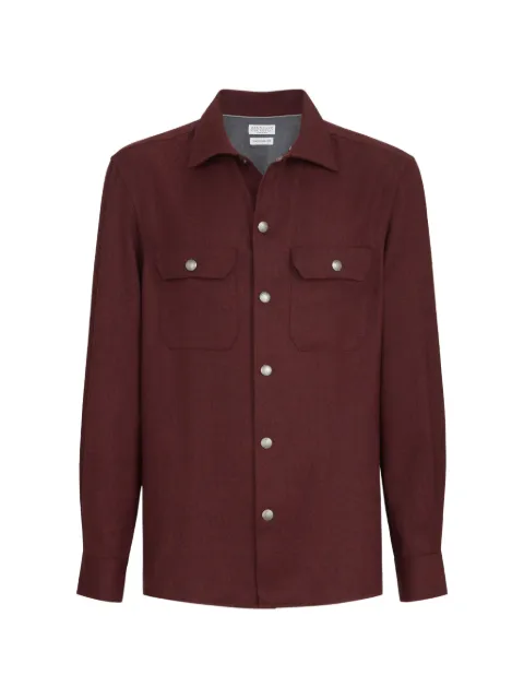 Brunello Cucinelli flannel chest-pockets shirt jacket Red MY6660721C063