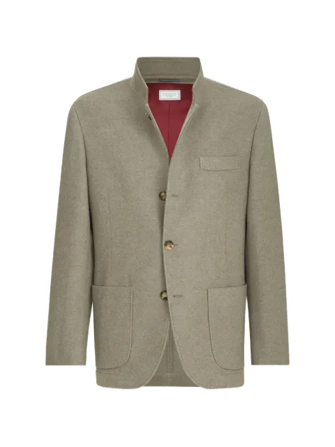 Brunello Cucinelli lightweight water-resistant cashmere outerwear blazer Grey MT4016265CZM31