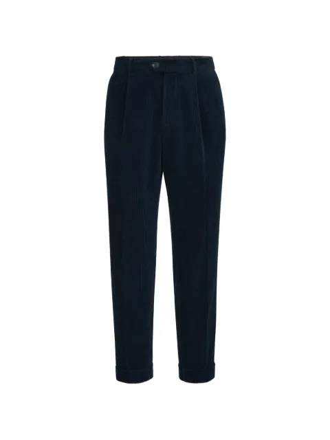 Brunello Cucinelli garment-dyed trousers in cotton corduroy with pleat Blue M280NE1450C2517