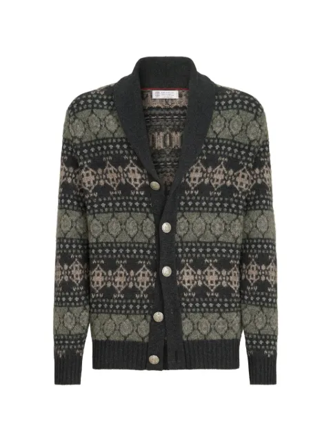 Brunello Cucinelli cashmere jacquard cardigan Grey M22506306CKJ14