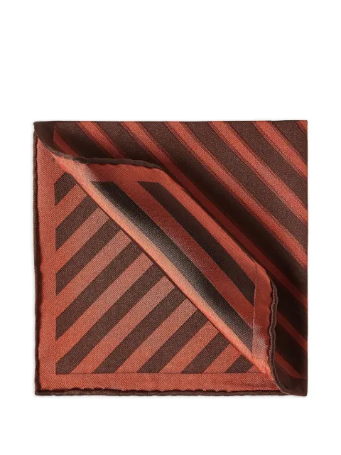 Brunello Cucinelli regimental stripe silk pocket square Orange MI8920091C9760
