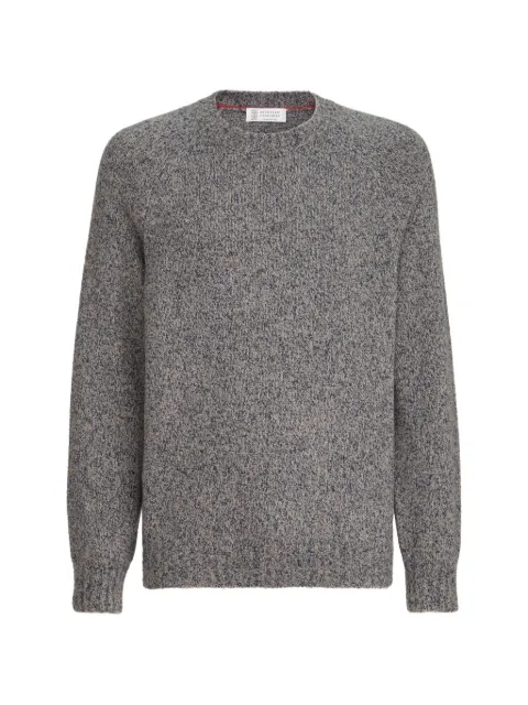 Brunello Cucinelli virgin wool, silk and cashmere chiné sweater Grey MNX506100C9765