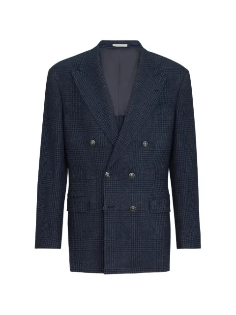 Brunello Cucinelli peaked-lapel double-breasted blazer Blue MV4438BPC5C777