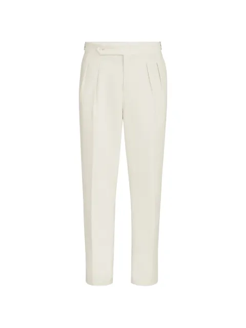 Brunello Cucinelli Sea Island cotton narrow-wale corduroy tuxedo trousers with double pleats and tabbed waistband Neutrals ML462PS00C2976