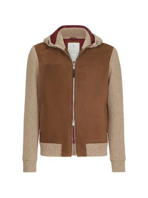 Brunello Cucinelli zip-up hooded bomber jacket Brown MPCLF2053CIW19