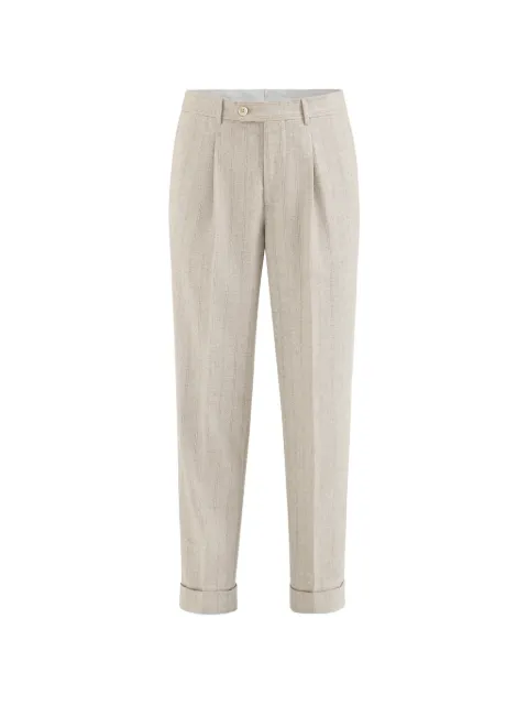 Brunello Cucinelli pinstripe pleated trousers Neutrals MV442L00HC003