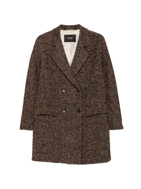 Seventy herringbone double-breasted coat Brown CP060470230678245