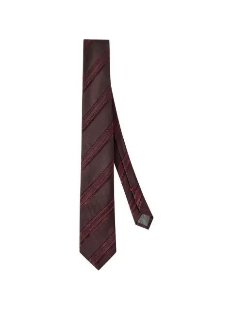 Brunello Cucinelli textured striped silk tie Red MY8600018C9677