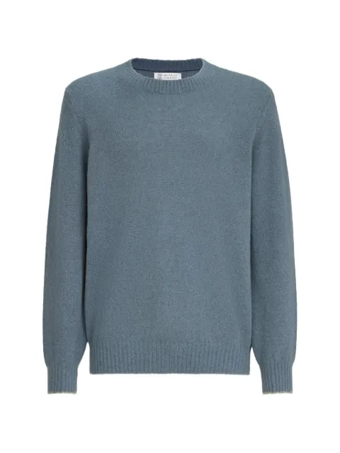 Brunello Cucinelli crew-neck long-sleeve sweater Blue MTF709900CWQ12