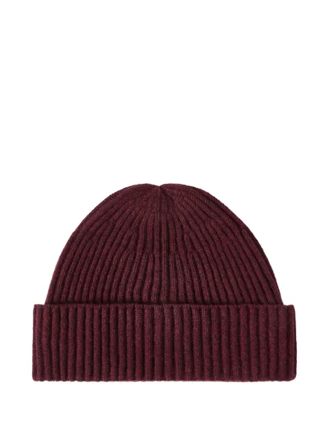 Brunello Cucinelli cashmere English rib double knit beanie hat Red M2293900C9763