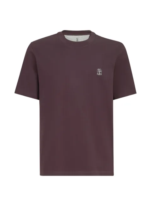 Brunello Cucinelli cotton jersey crew-neck T-shirt with logo Purple M0B138440CTH46