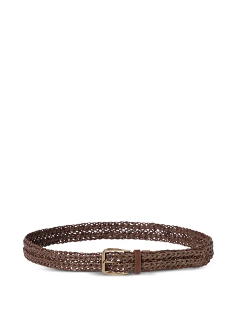 Brunello Cucinelli braided calfskin belt Brown MAUUC344C6076