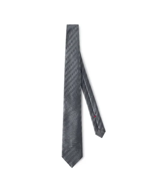 Brunello Cucinelli silk chevron tie Grey MM8670018C001