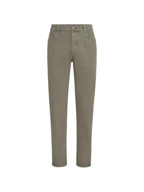 Brunello Cucinelli garment-dyed comfort lightweight denim traditional fit five-pocket trousers Green M277PD3210C7515