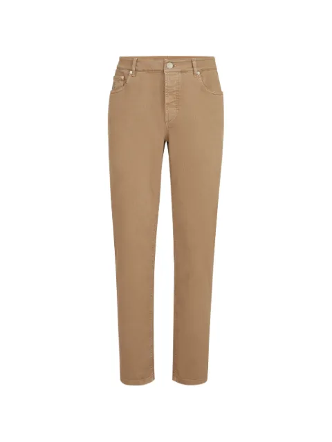 Brunello Cucinelli garment-dyed comfort lightweight denim traditional fit five-pocket trousers Neutrals M277PD3210C7513