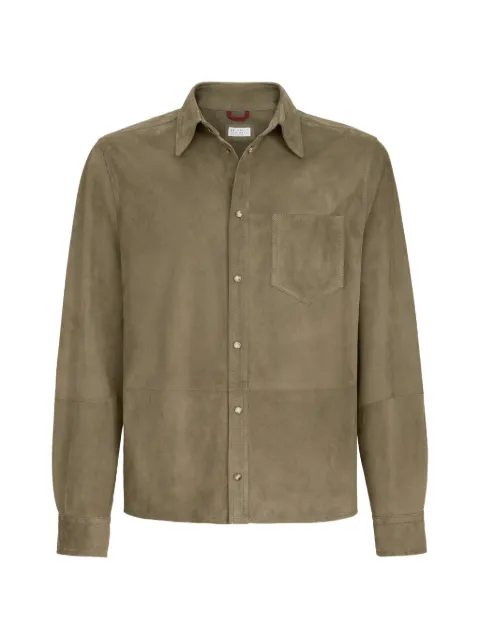 Brunello Cucinelli suede overshirt Green MPCFN2039C6315