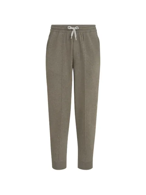 Brunello Cucinelli cashmere double knit trousers with crête detail and elasticated zipper cuffs Green M2219209GCKP08