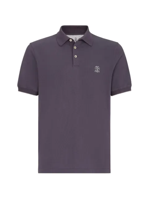 Brunello Cucinelli cotton-piqué polo shirt with logo Purple ME8548788CBW25