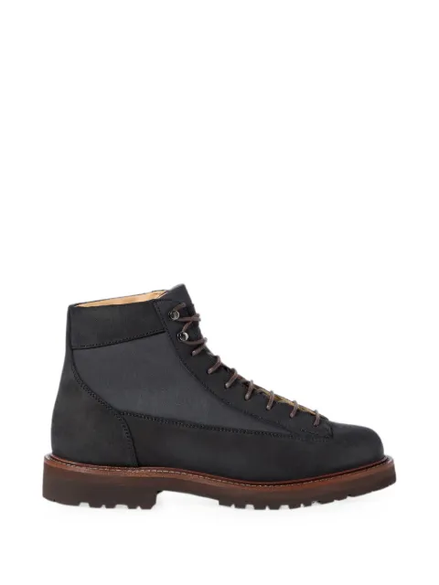 Brunello Cucinelli suede and techno fabric urban outdoor boots Blue MZUANRW668CTR28