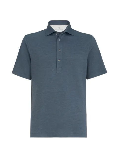 Brunello Cucinelli half-button polo shirt Blue MM8543915C9459