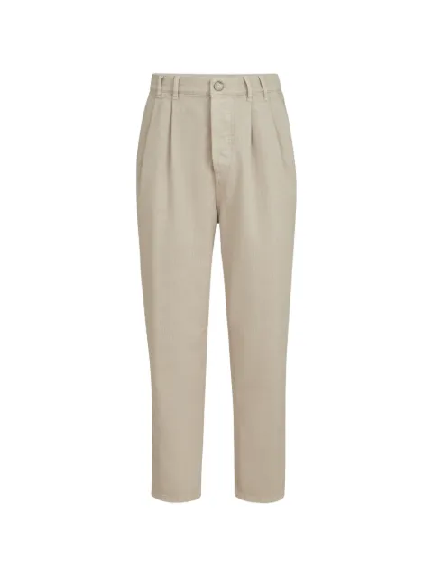 Brunello Cucinelli garment-dyed denim iconic fit five-pocket trousers with double pleats Neutrals M237PK2510C7532