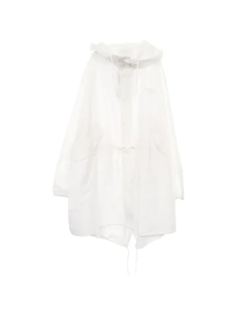 Prada Pre-Owned fish tail hooded coat White 1052486