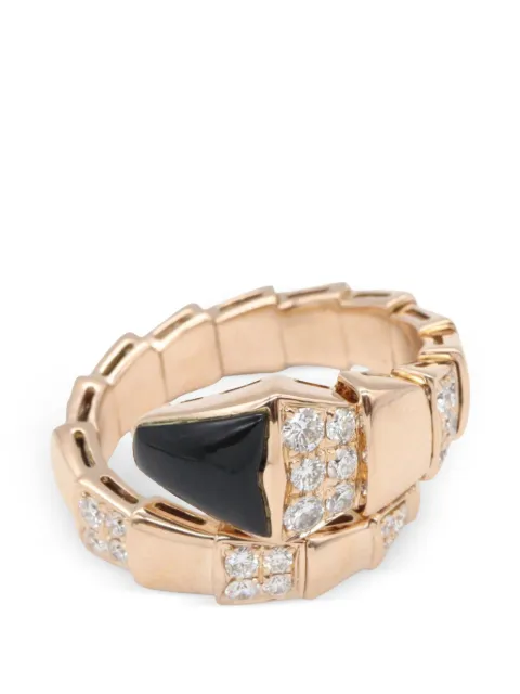 Bvlgari Pre-Owned 2010s Serpenti onyx and diamond ring Pink 1071766CNKAZN