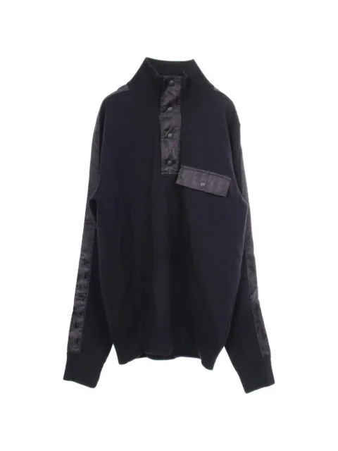 Christian Dior Pre-Owned Oblique high-neck sweatshirt Blue 1065512
