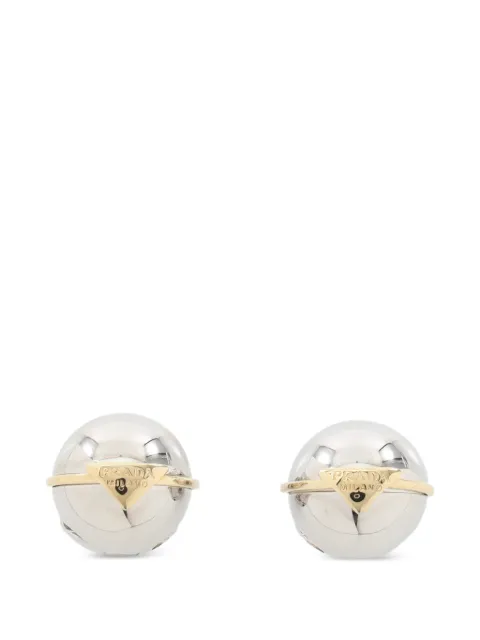 Prada Pre-Owned 2010s triangle logo earrings Silver 1064528