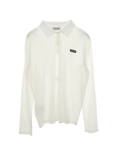 Miu Miu Pre-Owned long-sleeve polo shirt White 1065367