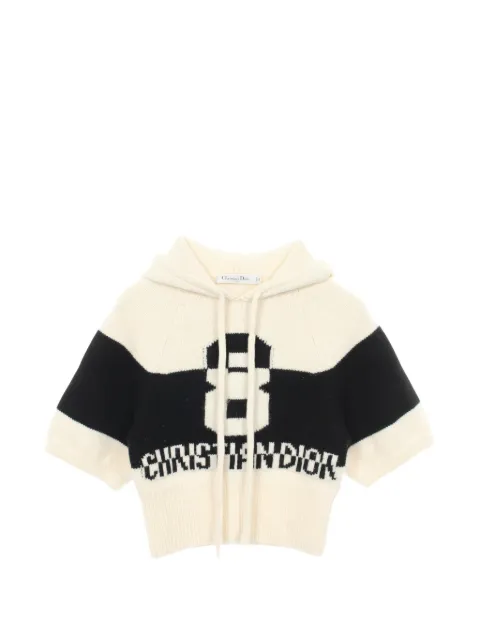 Christian Dior Pre-Owned 2000s logo intarsia hoodie Neutrals 1058939