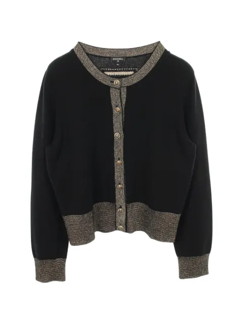 CHANEL Pre-Owned 1986-1988 Scarab Hieroglyphs cardigan Black 1054128
