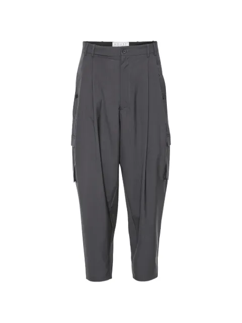 House Of The Very Islands Nathan pleated cargo pants Grey TRLOCARGO10