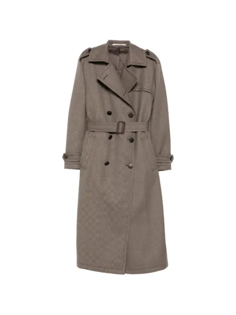 Tagliatore double-breasted belted coat Brown BONNYS150037U26I063