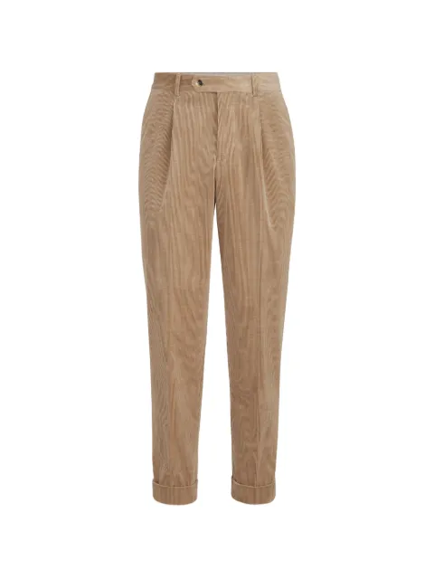 Brunello Cucinelli comfort cotton and cashmere corduroy trousers with pleat Neutrals MY499L00HC2050
