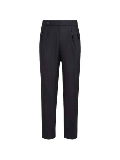 Brunello Cucinelli virgin wool and silk lightweight twill tuxedo trousers with double pleats and waist tabs Black MY460PS04CYI64