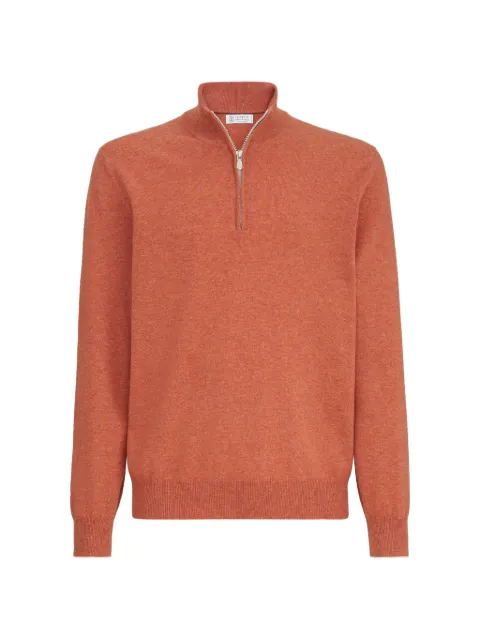 Brunello Cucinelli cashmere sweater with half-zip Orange M2200124CTO33