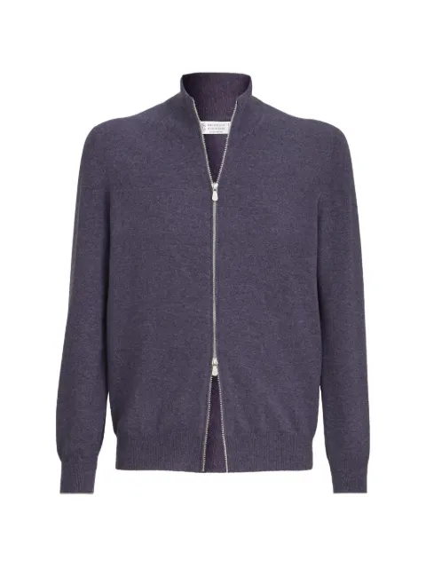 Brunello Cucinelli cashmere high-neck cardigan with zipper Purple M2200106CQT72