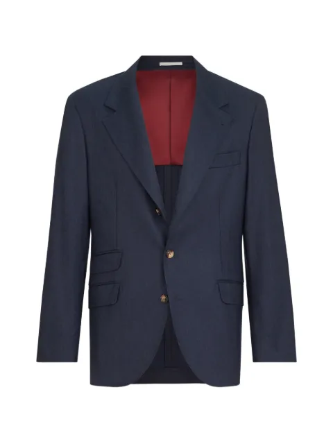 Brunello Cucinelli virgin wool flannel deconstructed Cavallo blazer Blue ME2267BWDC396