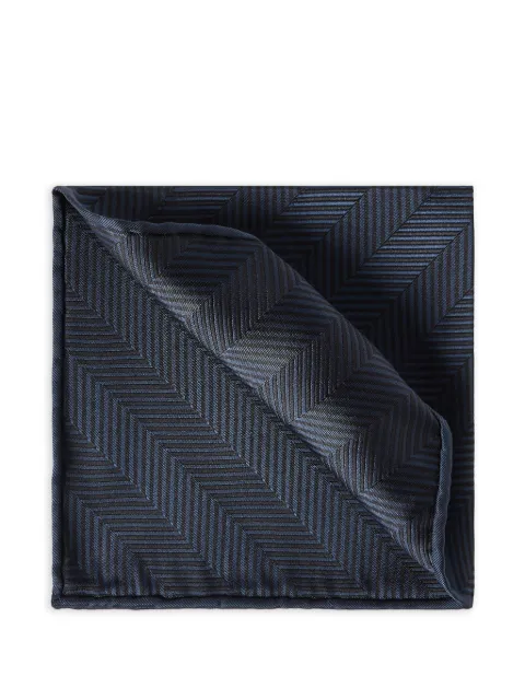Brunello Cucinelli silk chevron pocket square Blue MI8910091C5920