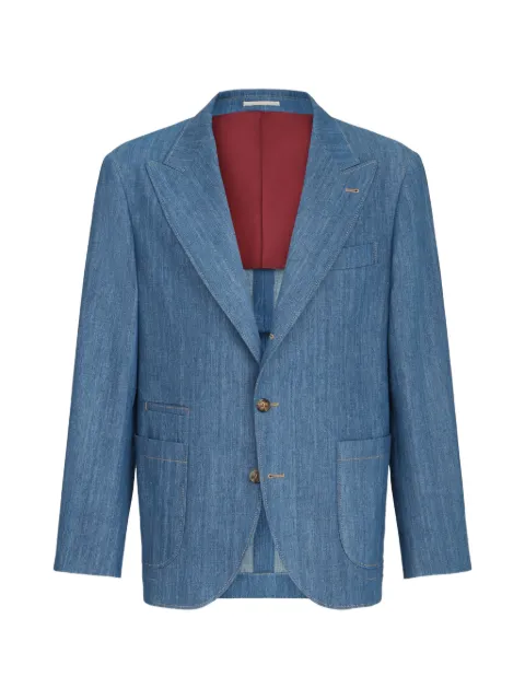 Brunello Cucinelli peak-lapel blazer Blue MH2637DUDC1477