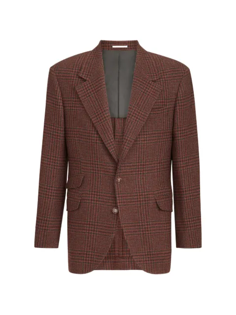 Brunello Cucinelli cashmere Prince of Wales Cavallo Tailor blazer Brown MV4668BWC1C019