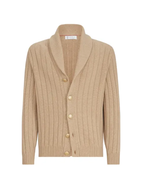 Brunello Cucinelli cashmere ribbed cardigan Neutrals M22506016C174